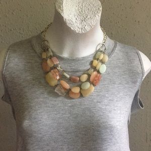 New stein blue semi-precious stone necklace $79